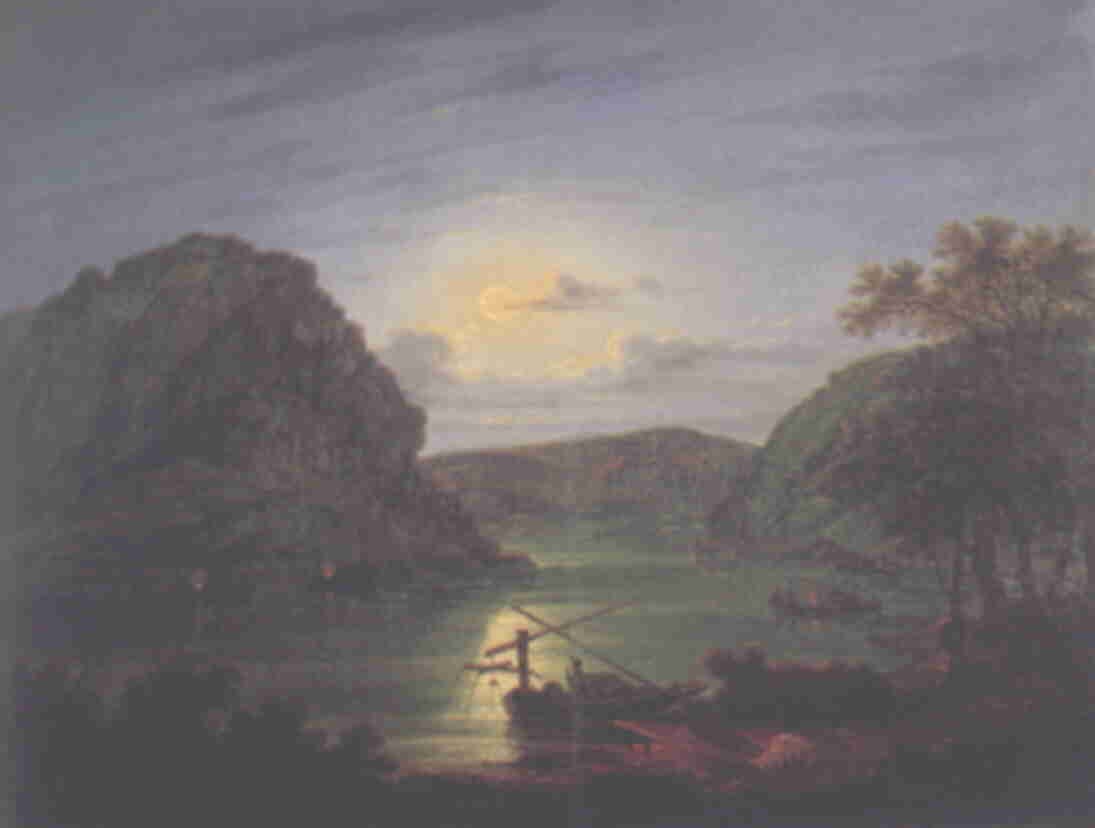 Jacob Diezler: Loreley im Mondschein bei Nacht / 1843